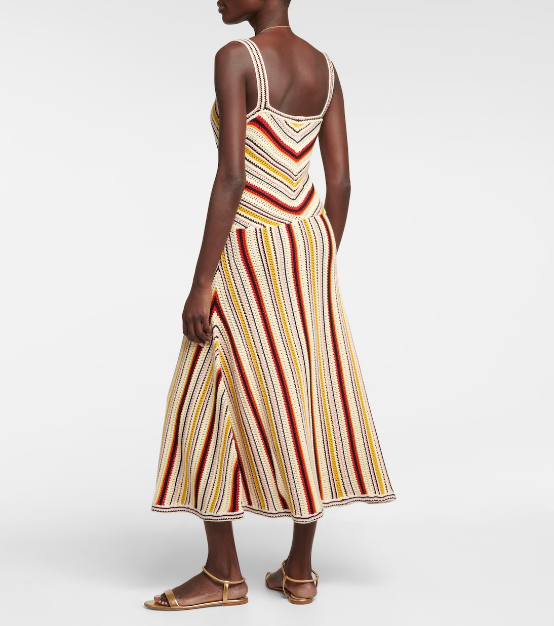 Abito midi Vitali in crochet a righe | Zimmermann