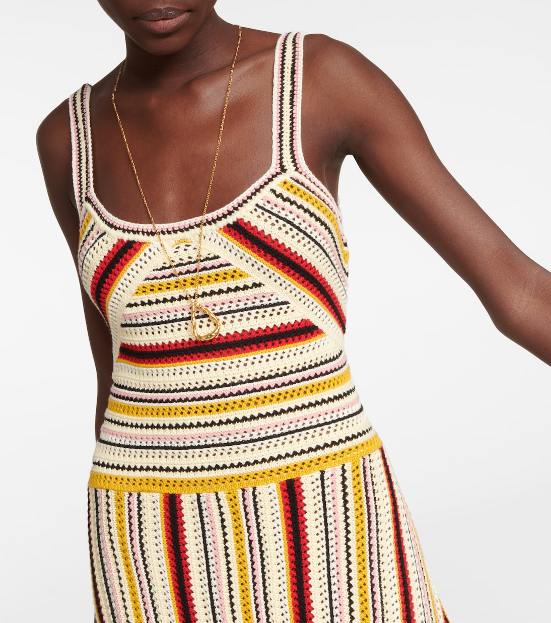 Abito midi Vitali in crochet a righe | Zimmermann