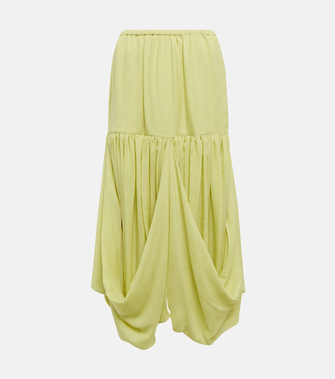 Olwen draped silk midi skirt | The Row
