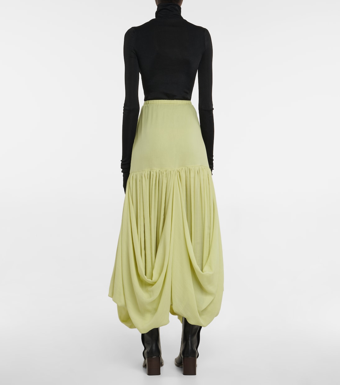 Olwen draped silk midi skirt | The Row