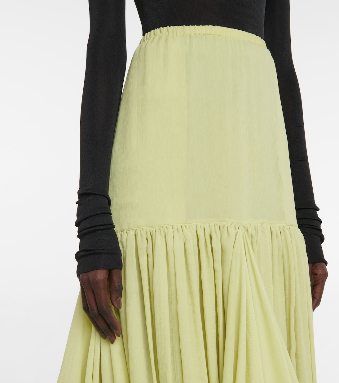 Olwen draped silk midi skirt | The Row