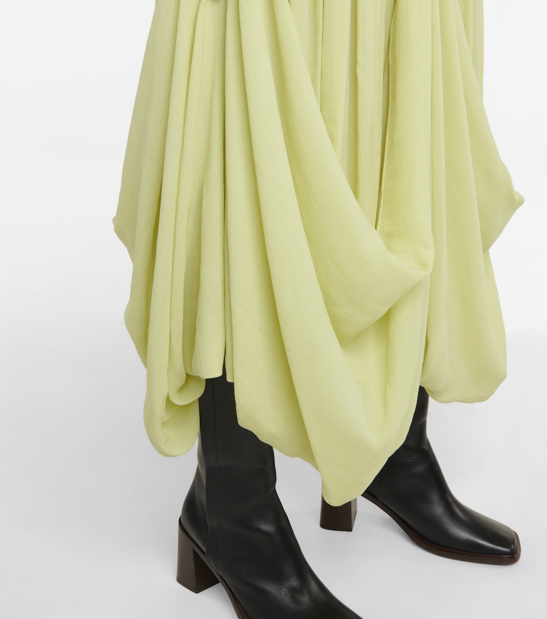 Olwen draped silk midi skirt | The Row