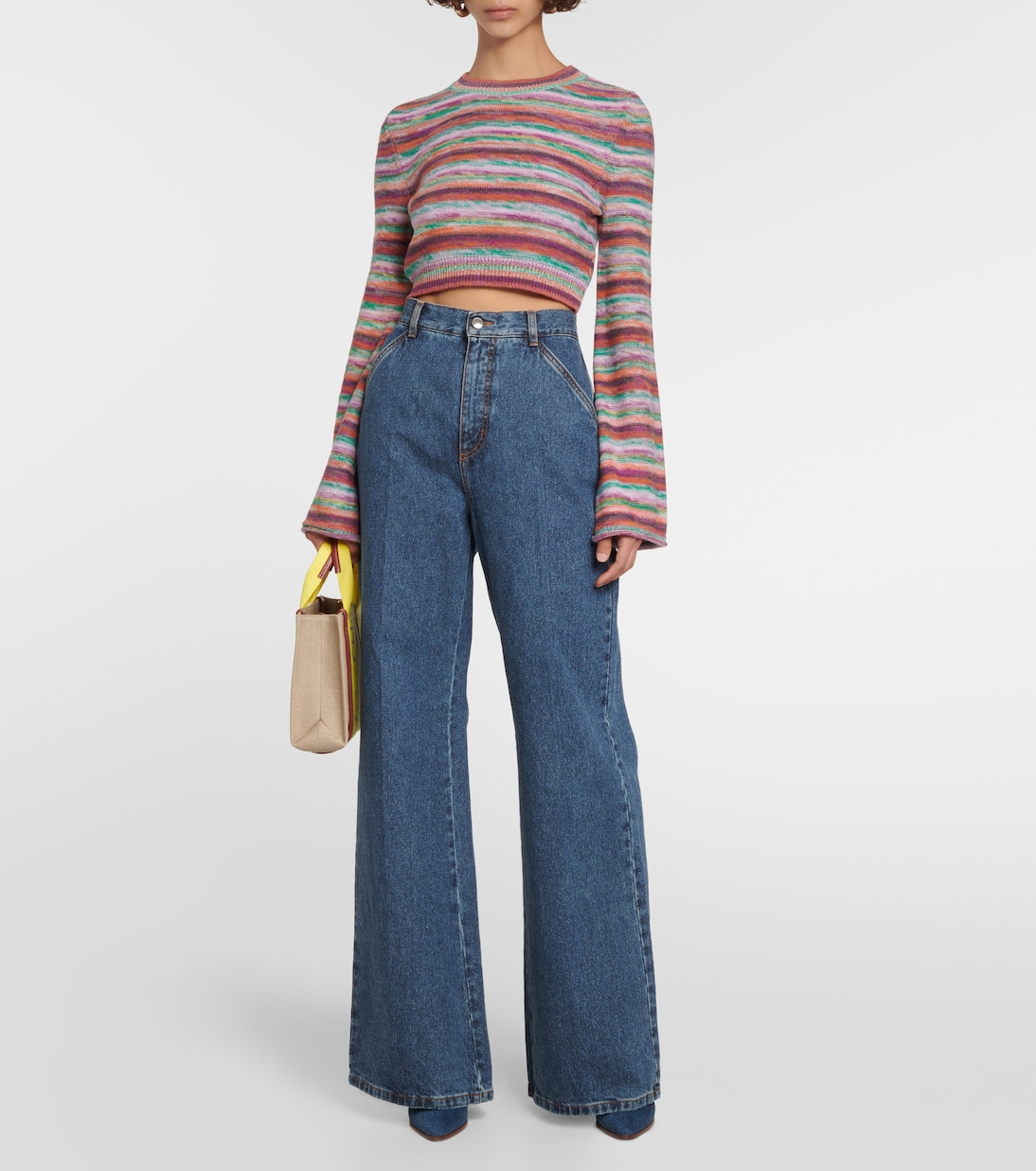 Striped wool and cashmere top | Chloé