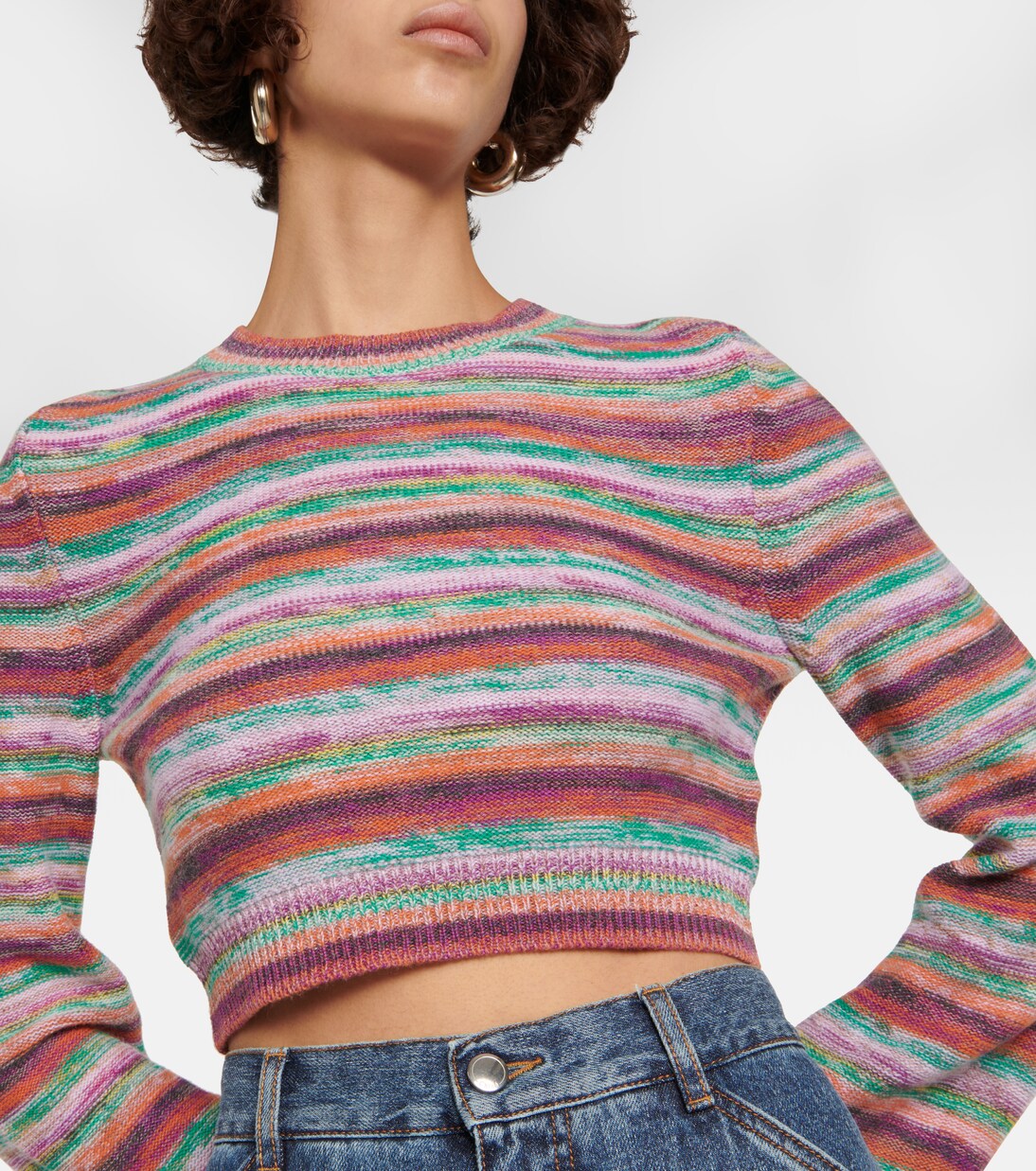 Striped wool and cashmere top | Chloé