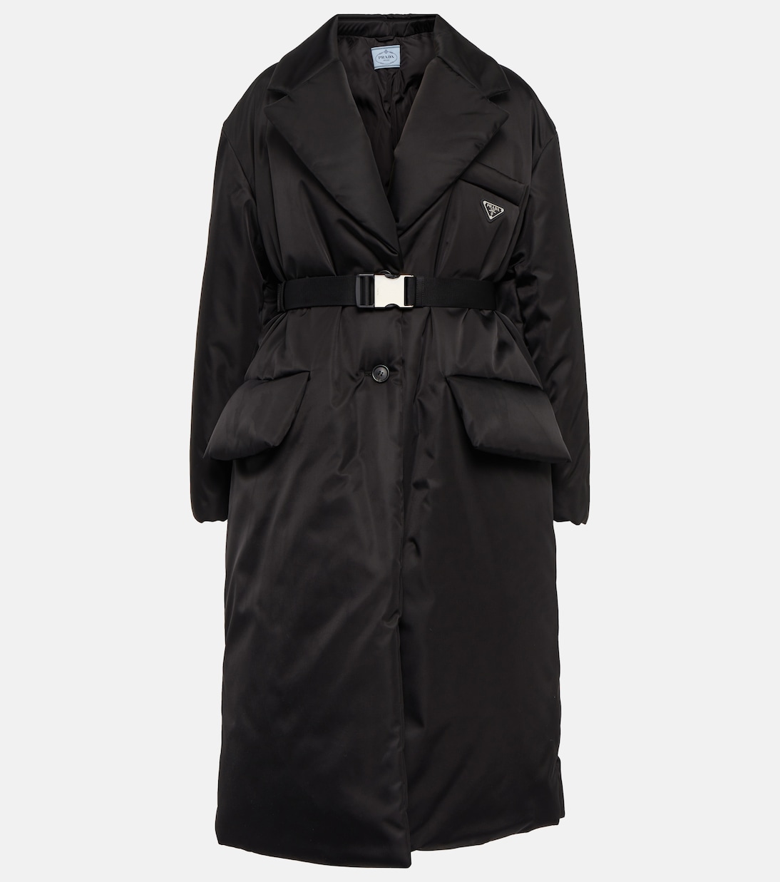 Abrigo acolchado de Re-Nylon con cinturón | Prada