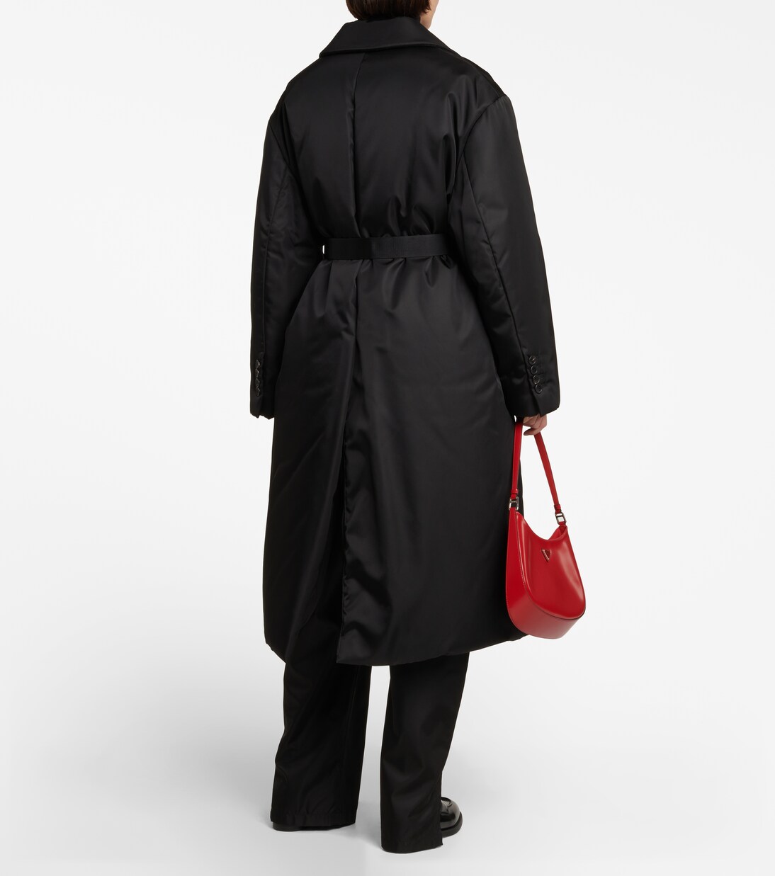 Abrigo acolchado de Re-Nylon con cinturón | Prada