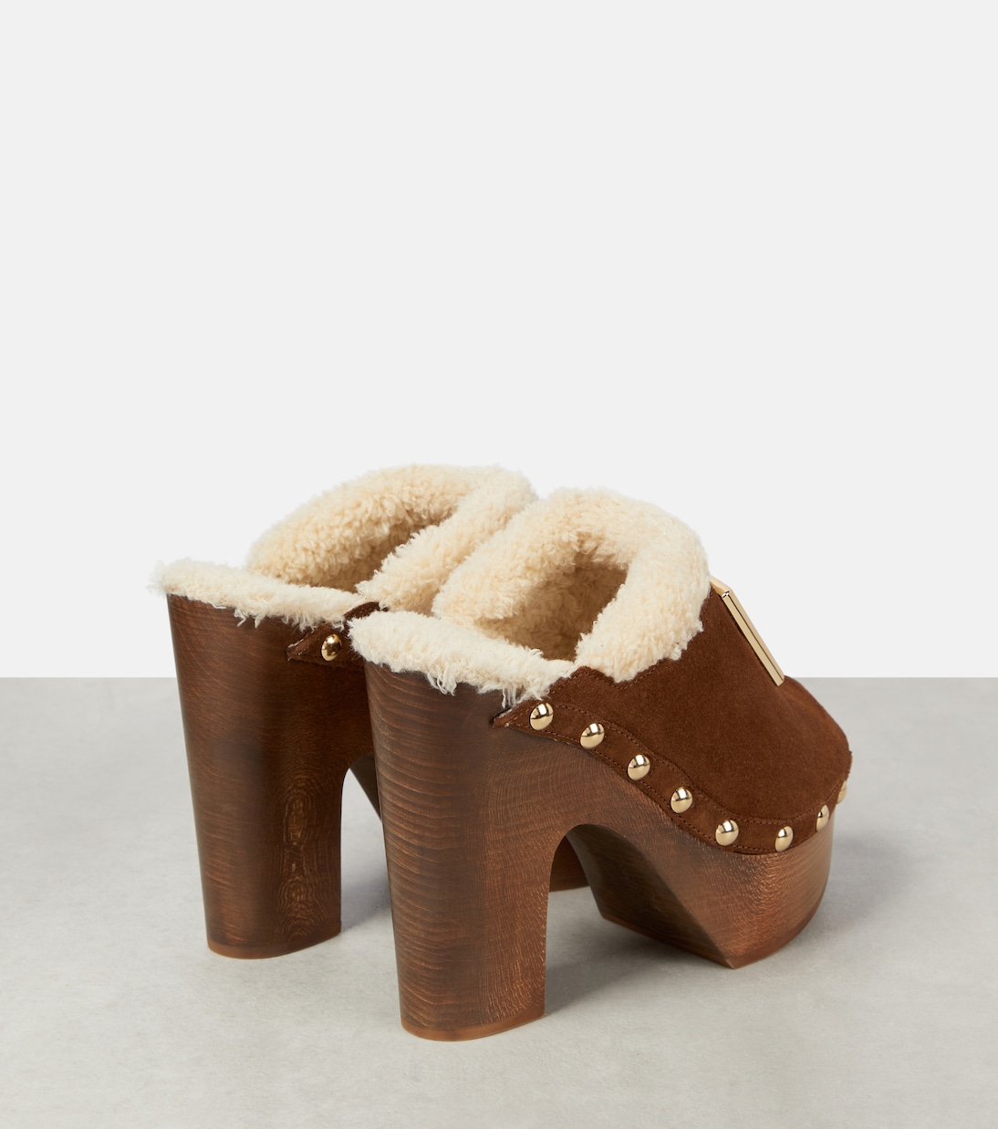 Mules in suede con logo e plateau | Dolce&Gabbana