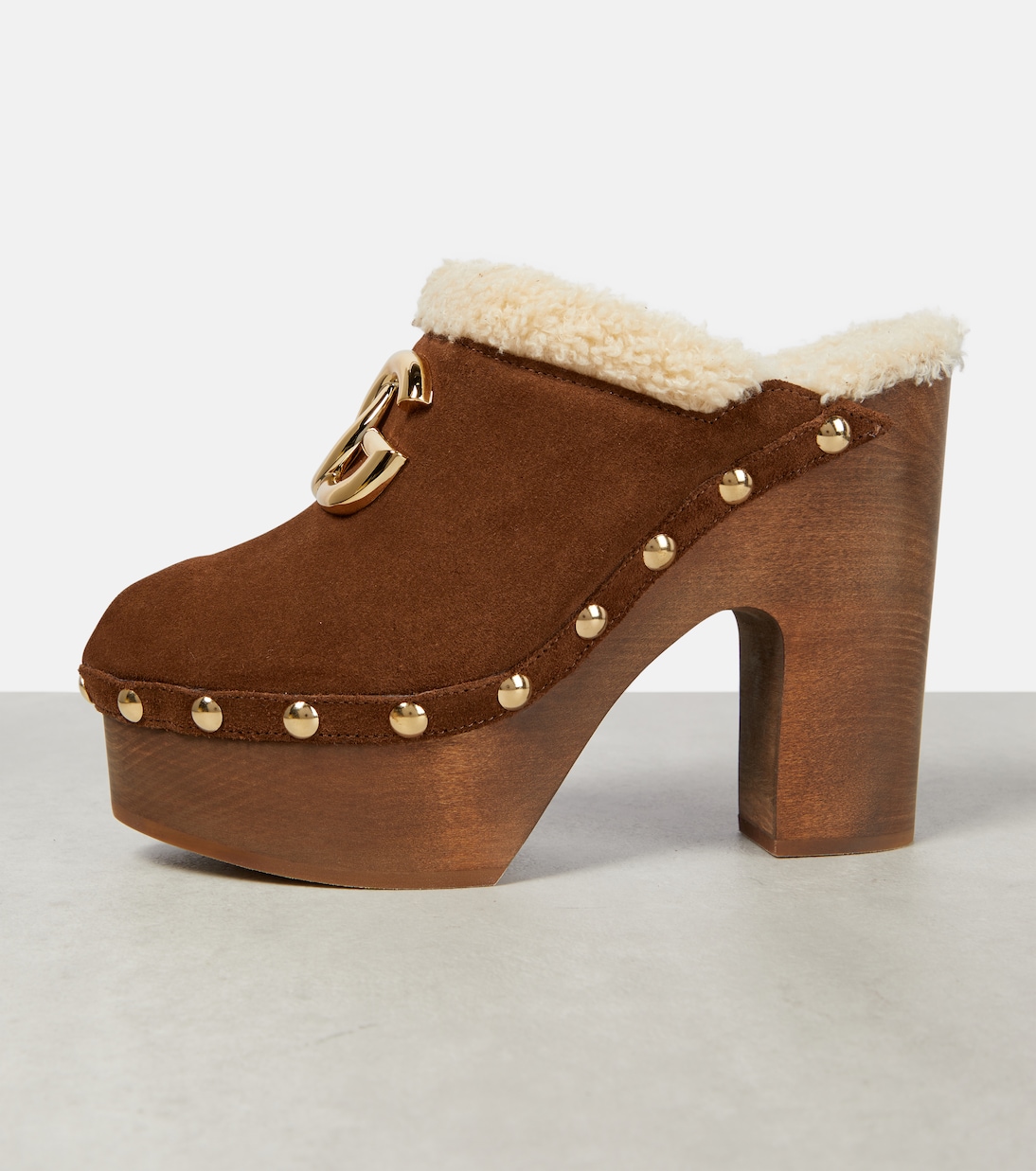 Mules in suede con logo e plateau | Dolce&Gabbana