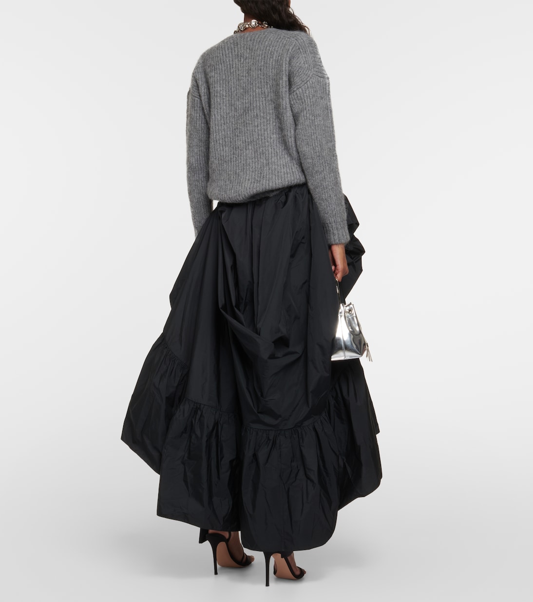Asymmetric ruffled taffeta maxi skirt  | Erdem