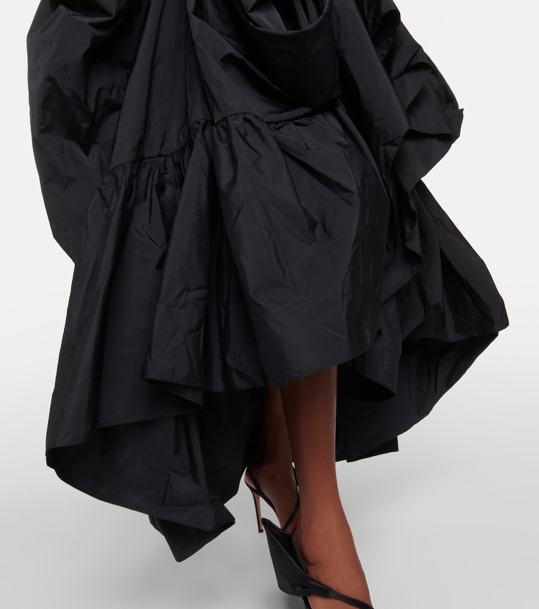 Asymmetric ruffled taffeta maxi skirt  | Erdem