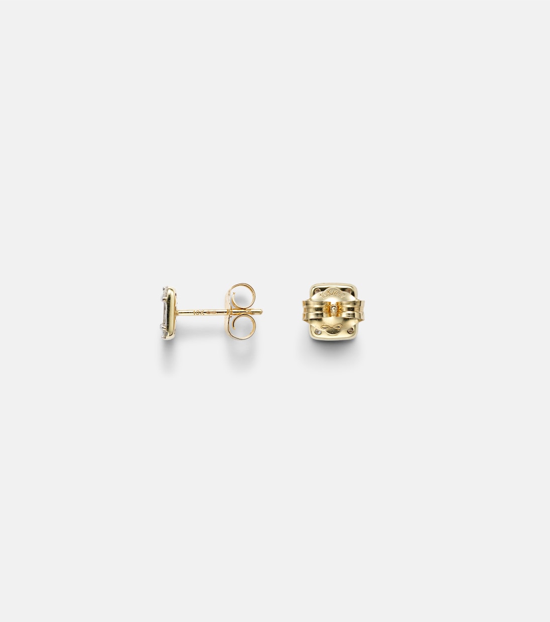 Boucles d'oreilles Shield of Strength en or 10 cte et diamants | Stone and Strand