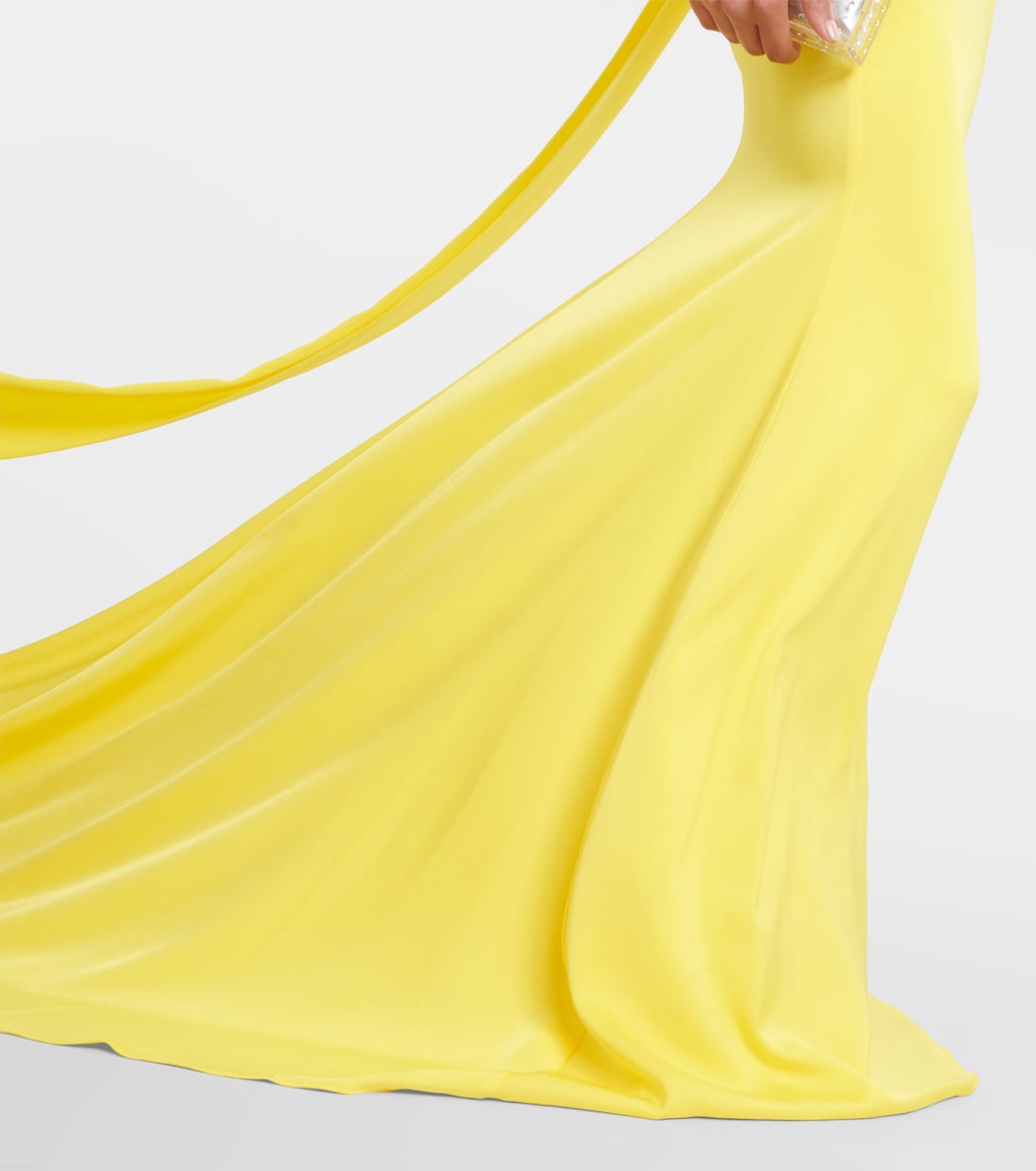 Robe longue asymétrique en satin | Alex Perry