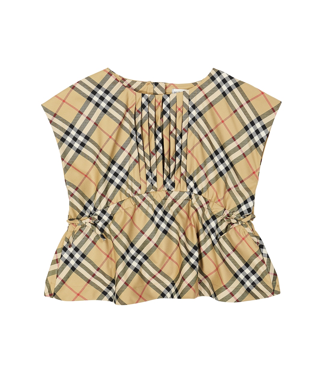 Top de mezcla de algodón con Burberry Check | Burberry Kids