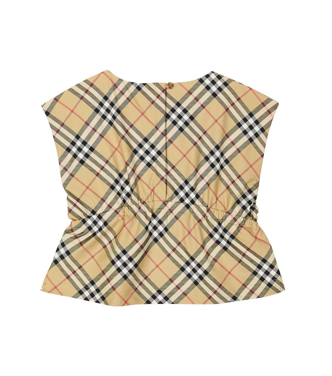 Top de mezcla de algodón con Burberry Check | Burberry Kids