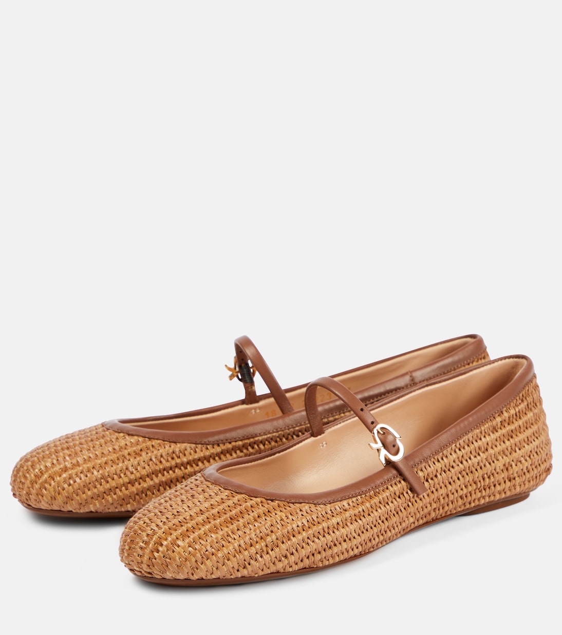 Ballerinas Carla aus Raffiabast und Leder | Gianvito Rossi