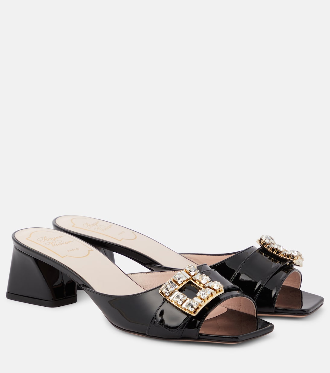 Verzierte Pantoletten BikivVv aus Lackleder | Roger Vivier