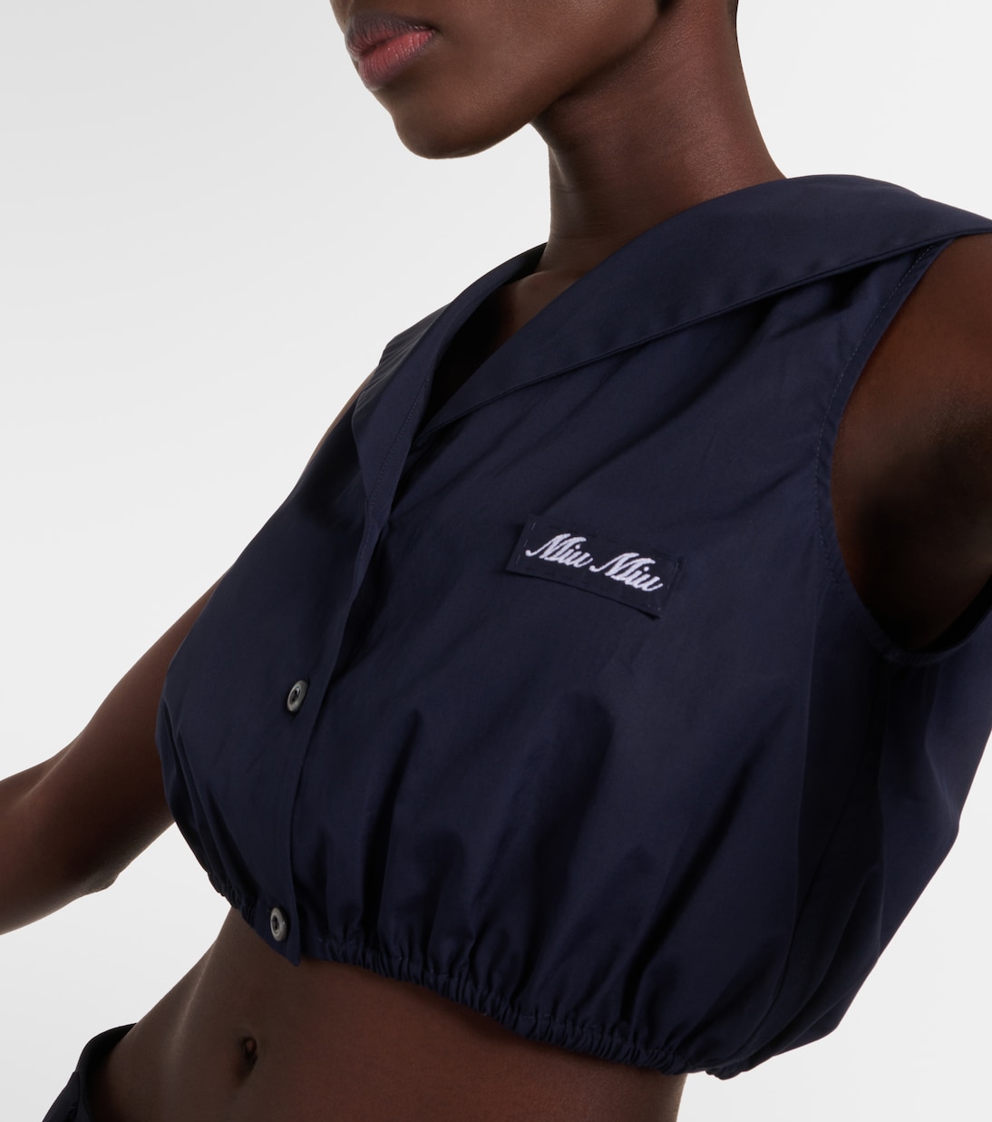 Camicia cropped in cotone | Miu Miu