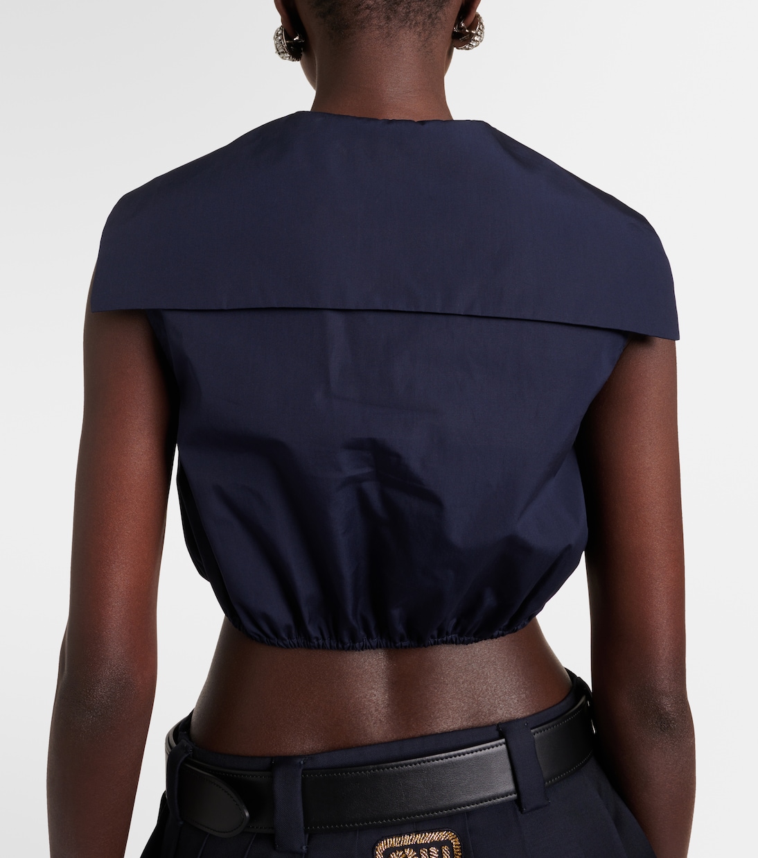 Camicia cropped in cotone | Miu Miu