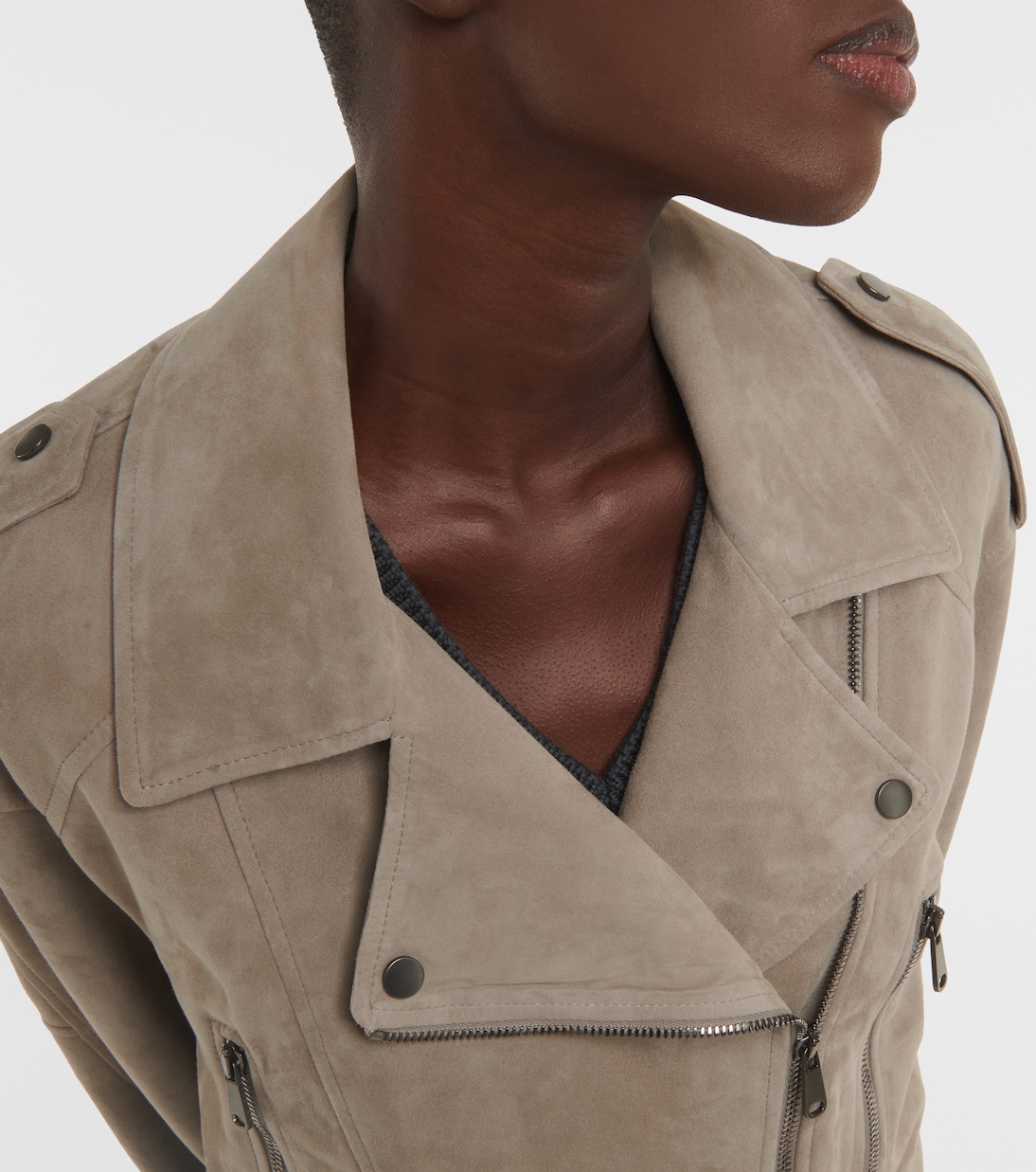 Veste raccourcie en daim | Brunello Cucinelli
