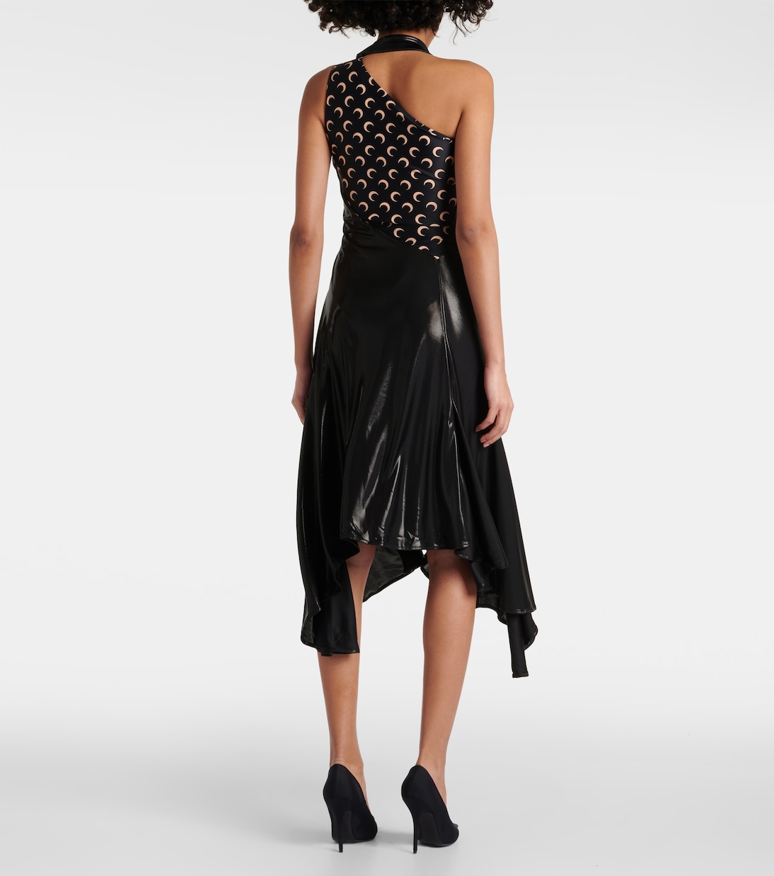 Regenerated Moon draped jersey midi dress | Marine Serre