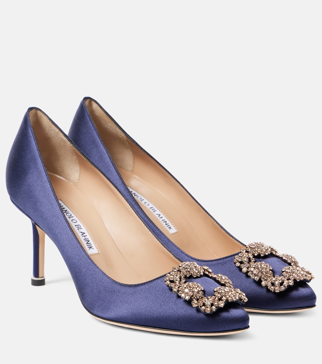 Escarpins Hangisi en satin à ornements | Manolo Blahnik