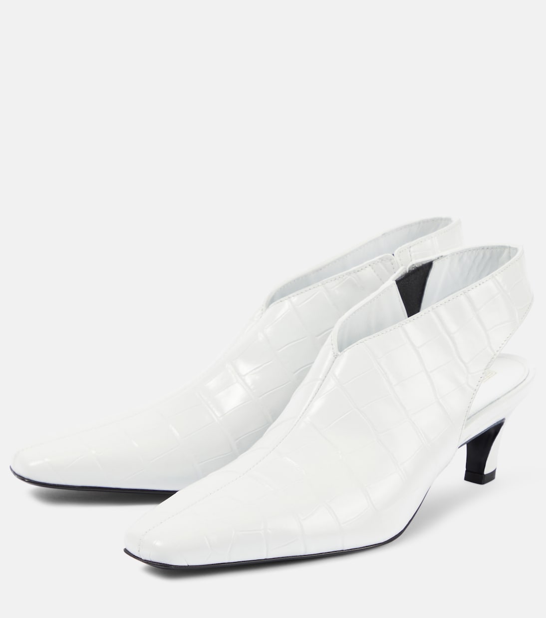 Slingback-Pumps The Croco Slim aus Leder | Toteme