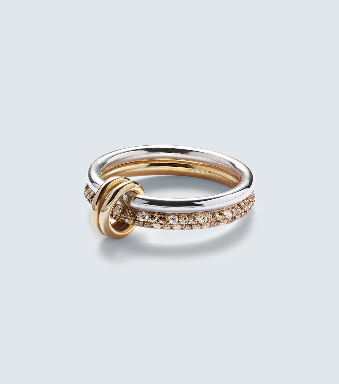 Anello Virgo Petite in oro 18kt e argento sterling con diamanti | Spinelli Kilcollin