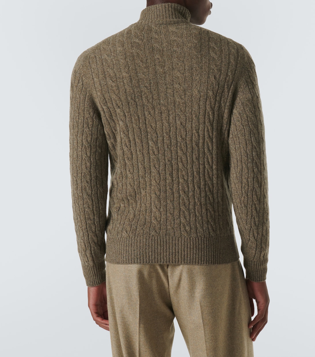 Pullover in cashmere a trecce con zip | Loro Piana
