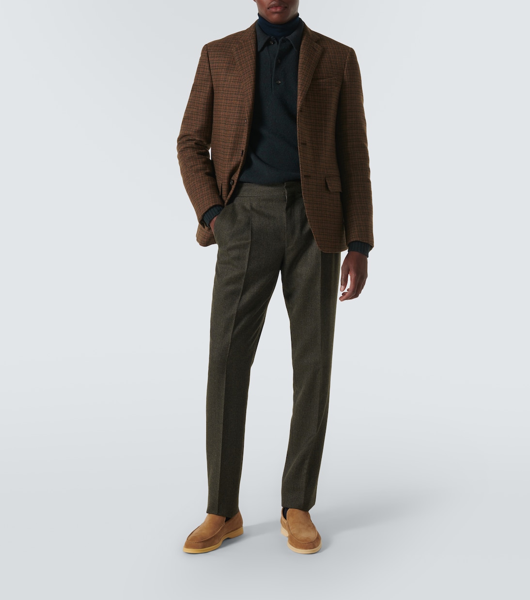 Wool tweed straight pants | Loro Piana
