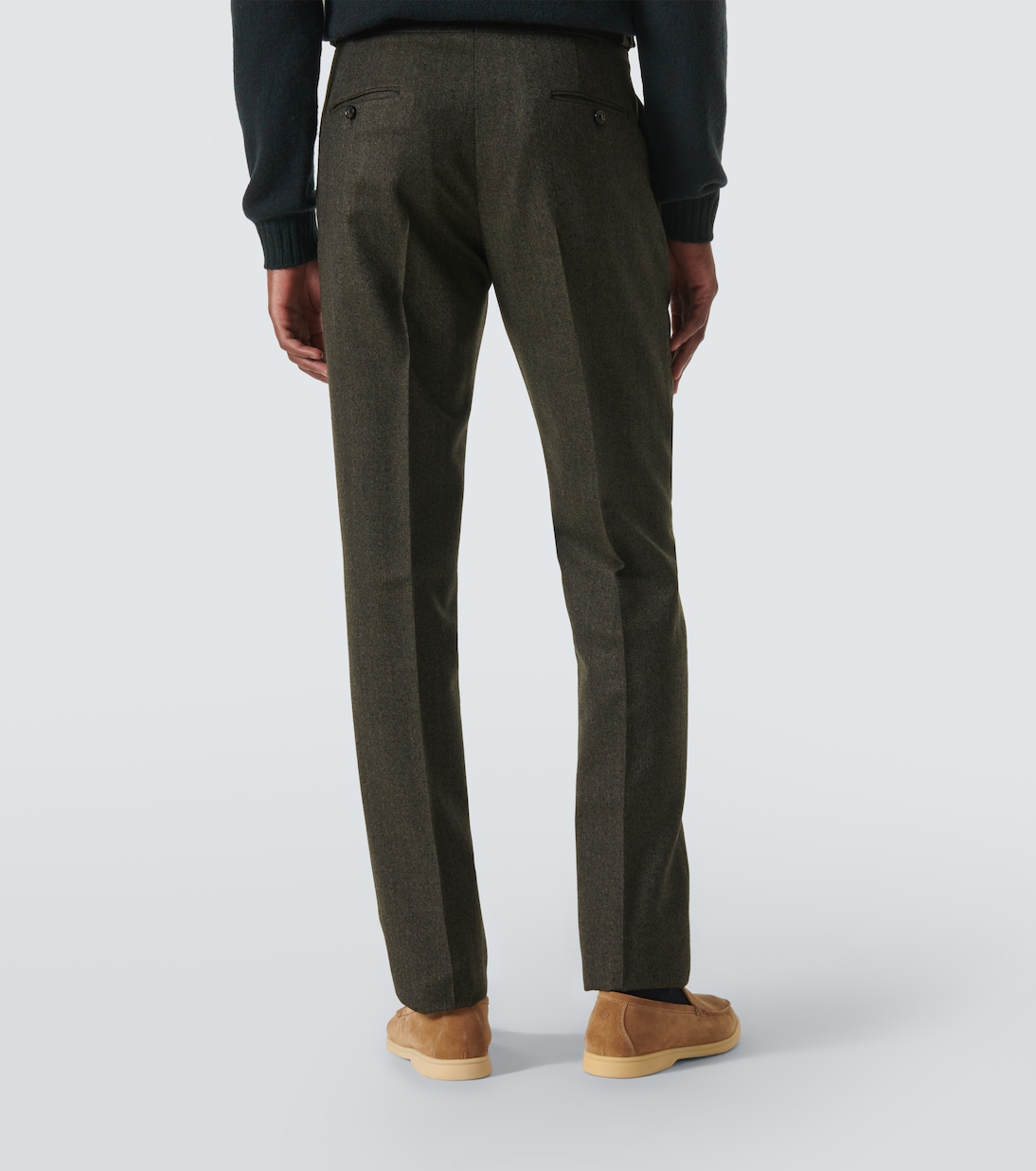 Wool tweed straight pants | Loro Piana