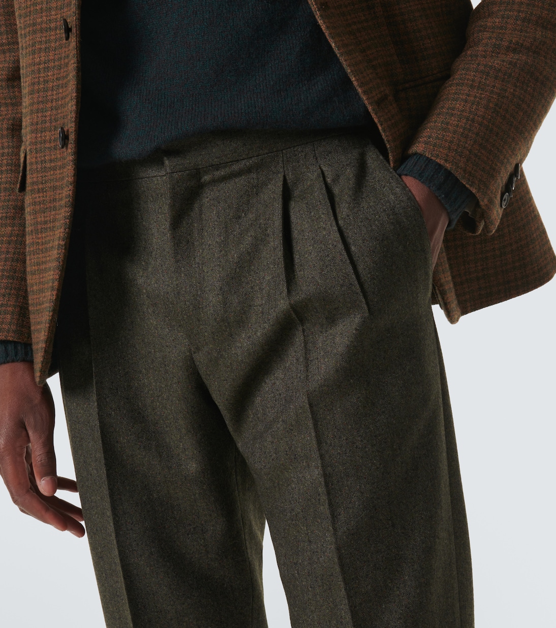 Wool tweed straight pants | Loro Piana