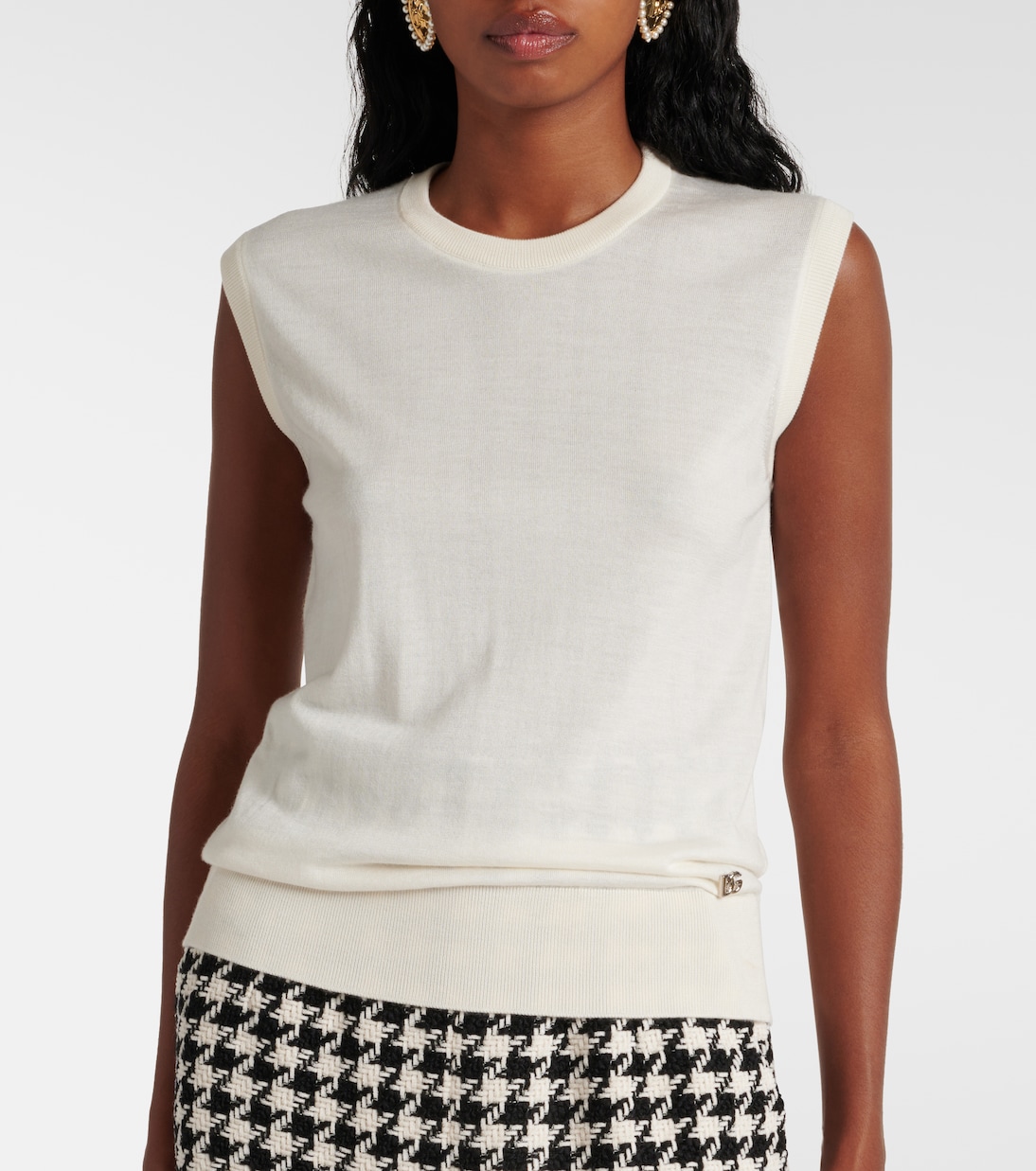 Top de cachemir y seda con DG  | Dolce&Gabbana