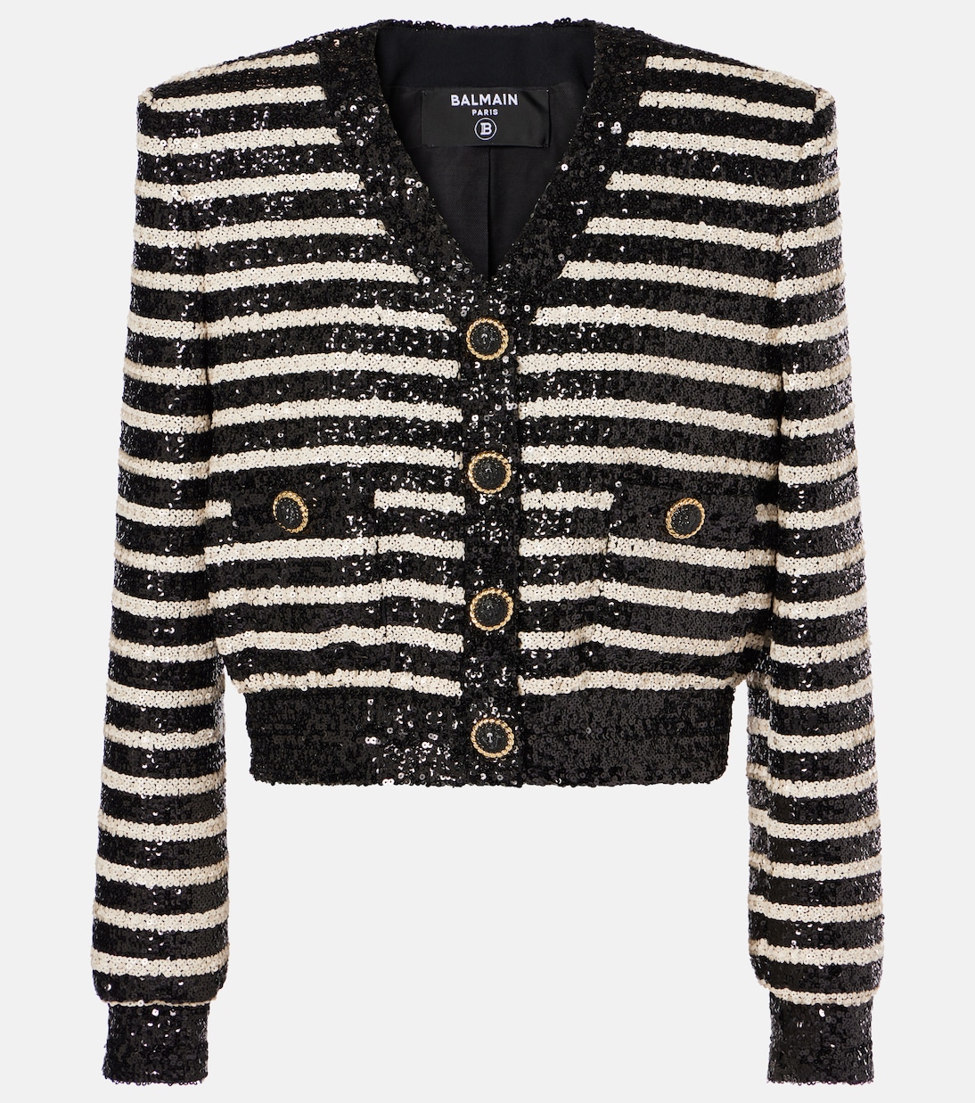Veste rayée à sequins | Balmain