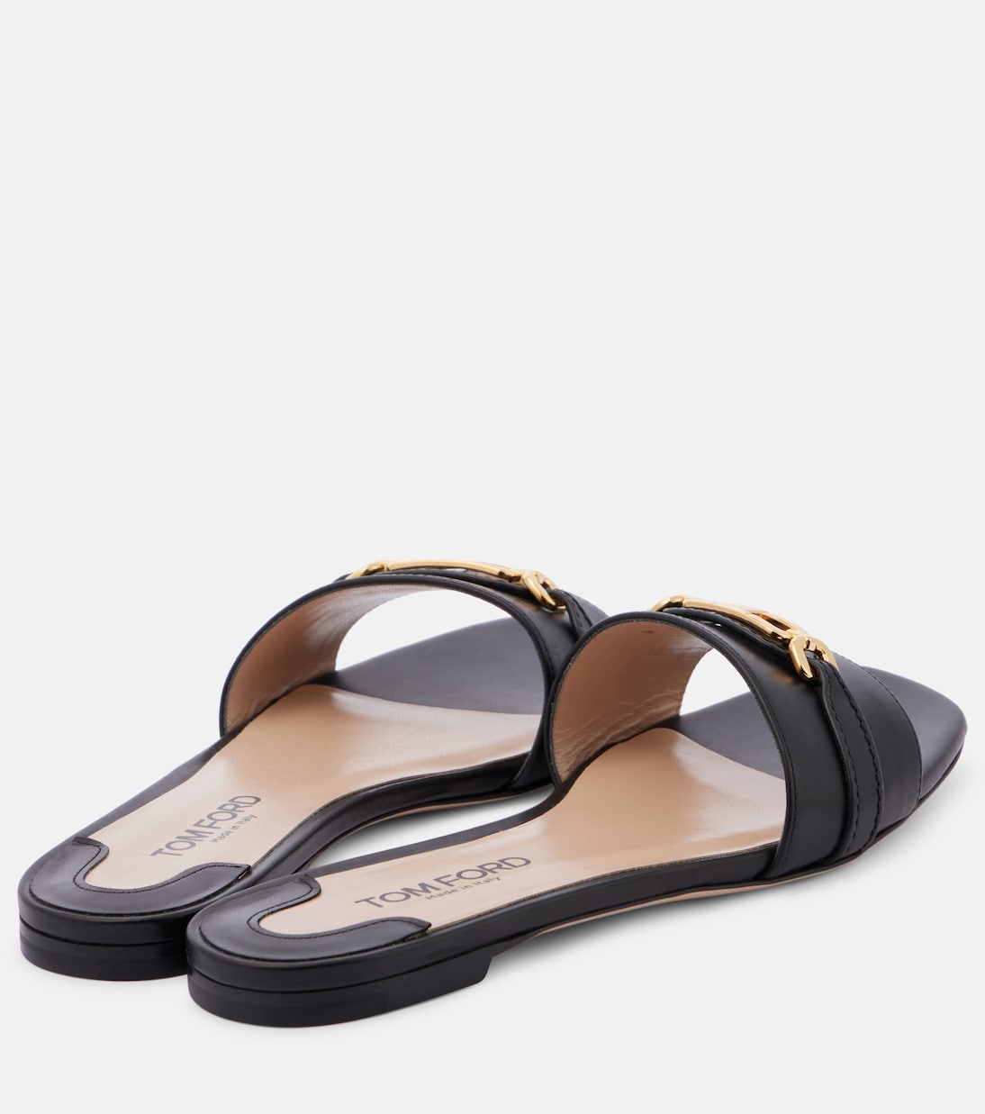 Embellished leather slides | Tom Ford