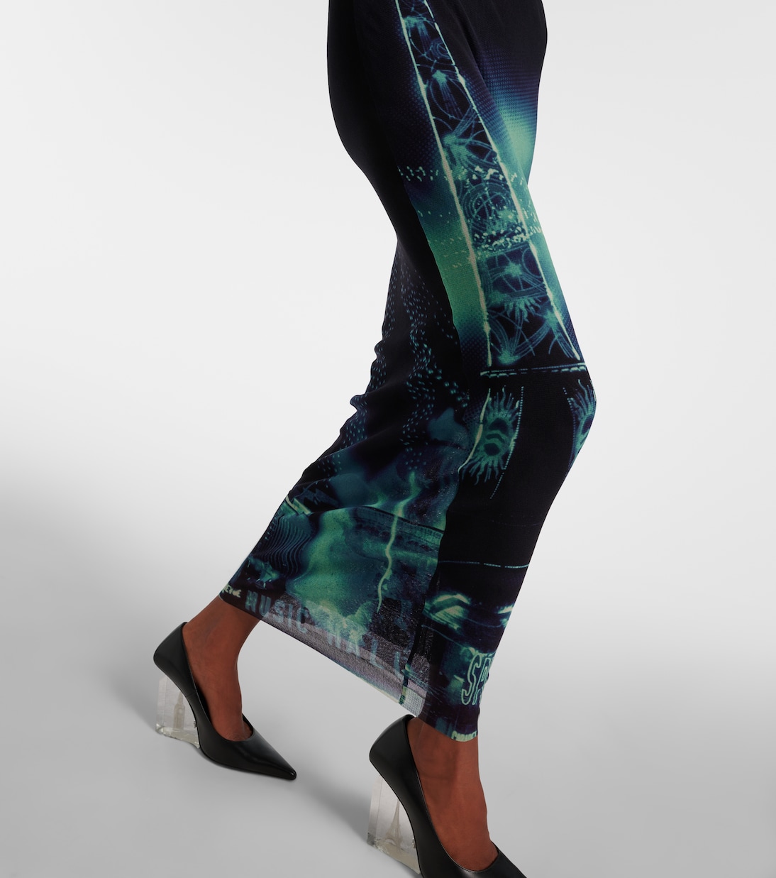 Falda midi de malla estampada | Jean Paul Gaultier