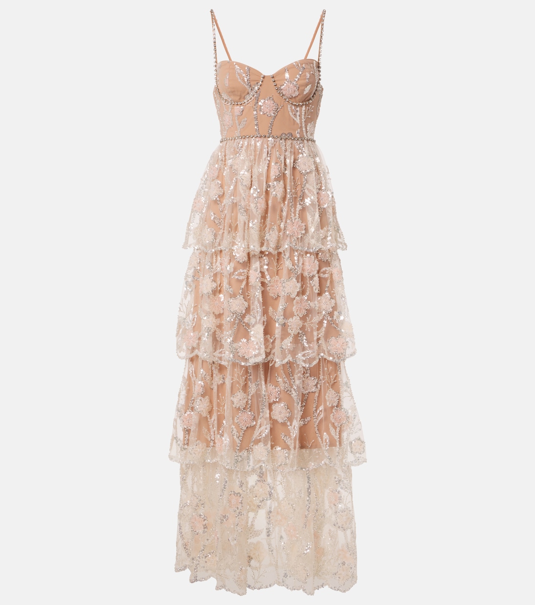 Vestido Corsé de Niveles con Detalles Artísticos para Jóvenes