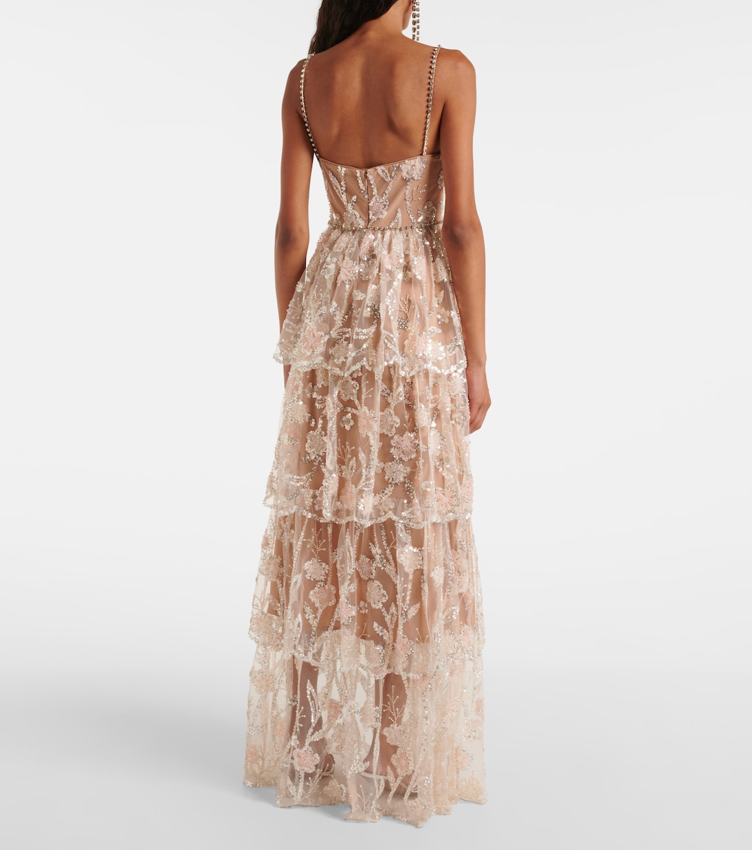 Vestido Corsé de Niveles con Detalles Artísticos para Jóvenes