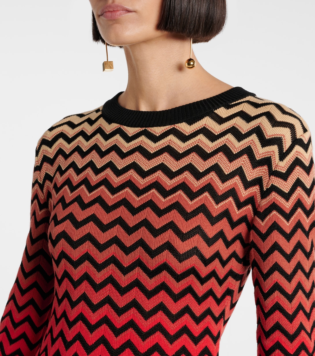 Zig Zag ombré cotton-blend minidress | Missoni
