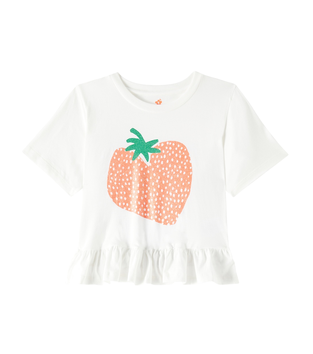 T-shirt in cotone con glitter e volant | Fábula