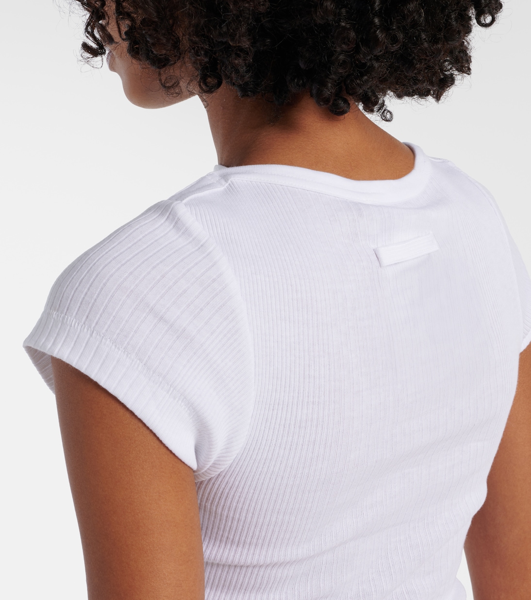 Top cropped in jersey di cotone con logo | Jean Paul Gaultier