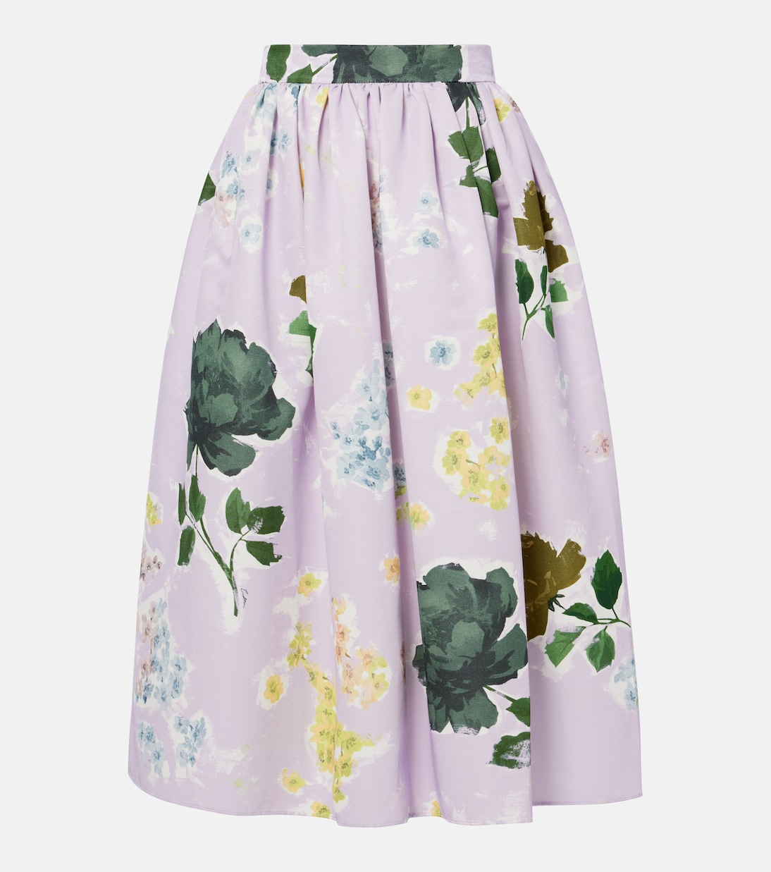 Falda midi en mezcla de algodón floral | Erdem