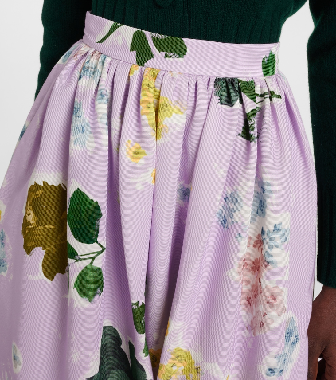 Falda midi en mezcla de algodón floral | Erdem