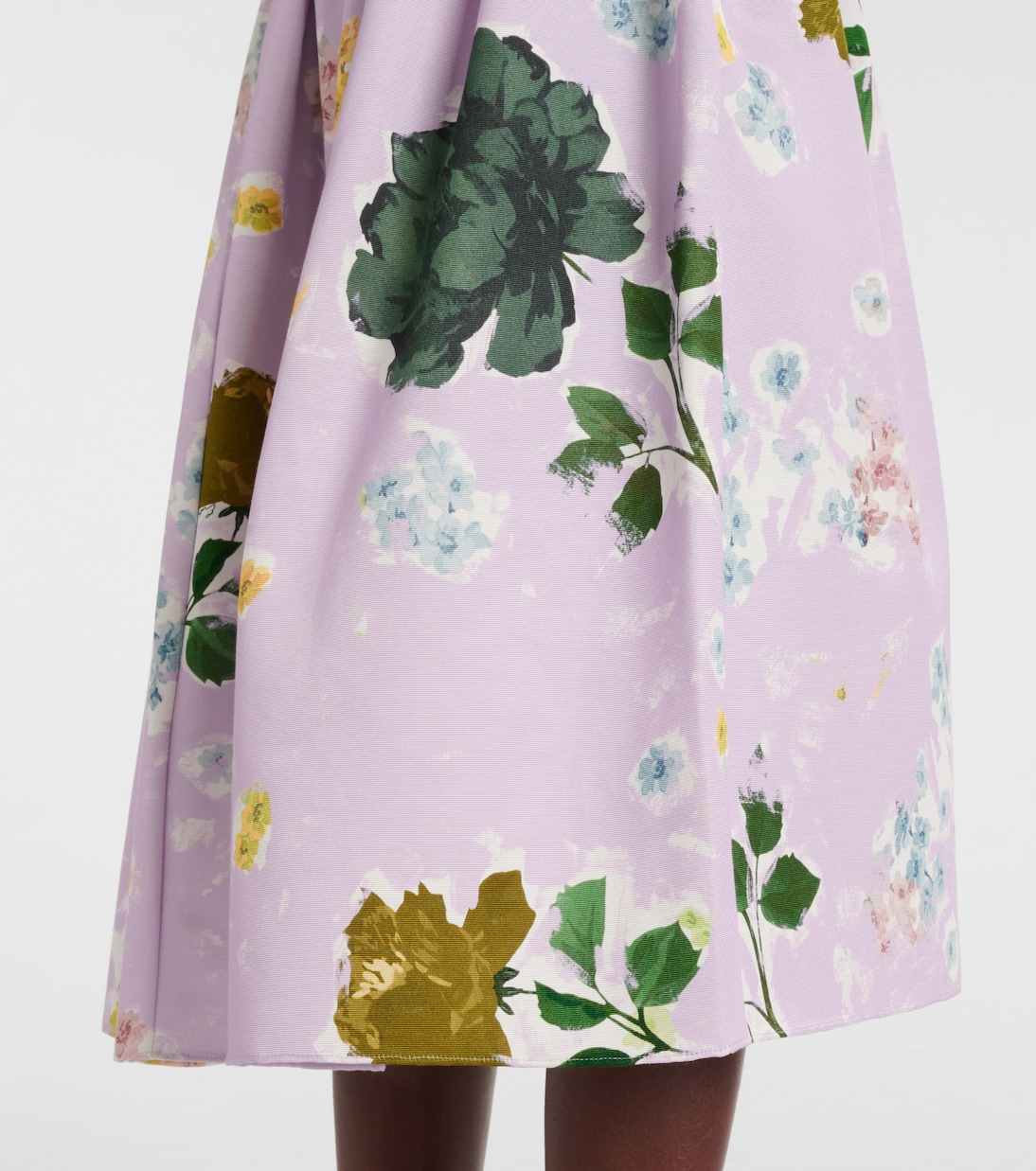 Falda midi en mezcla de algodón floral | Erdem