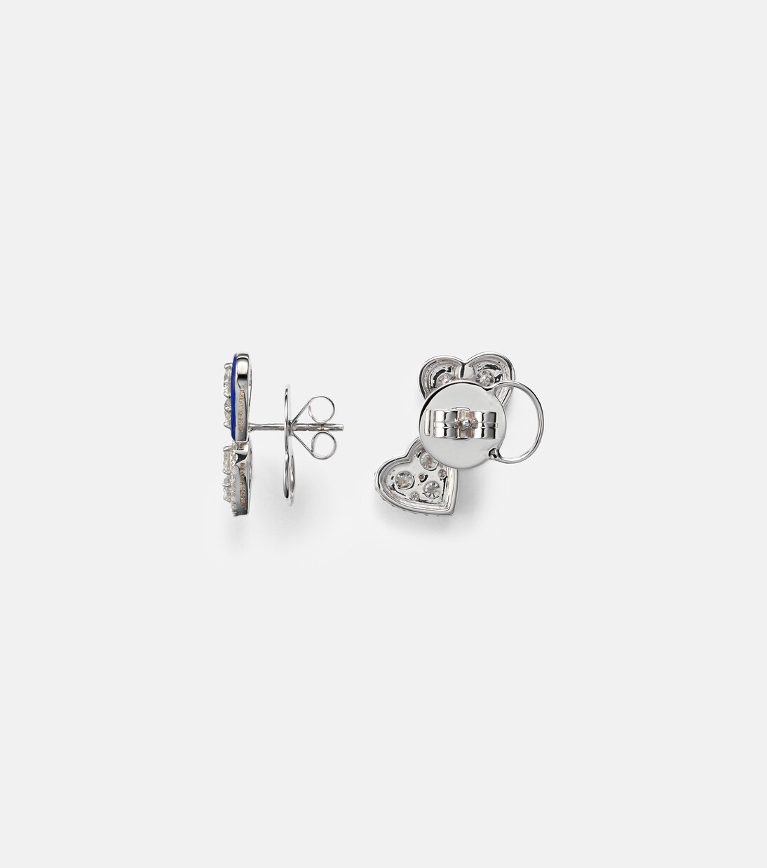 Orecchini in oro bianco 18kt KAMYEN Heart con diamanti, gioielli eleganti per giovani trendy