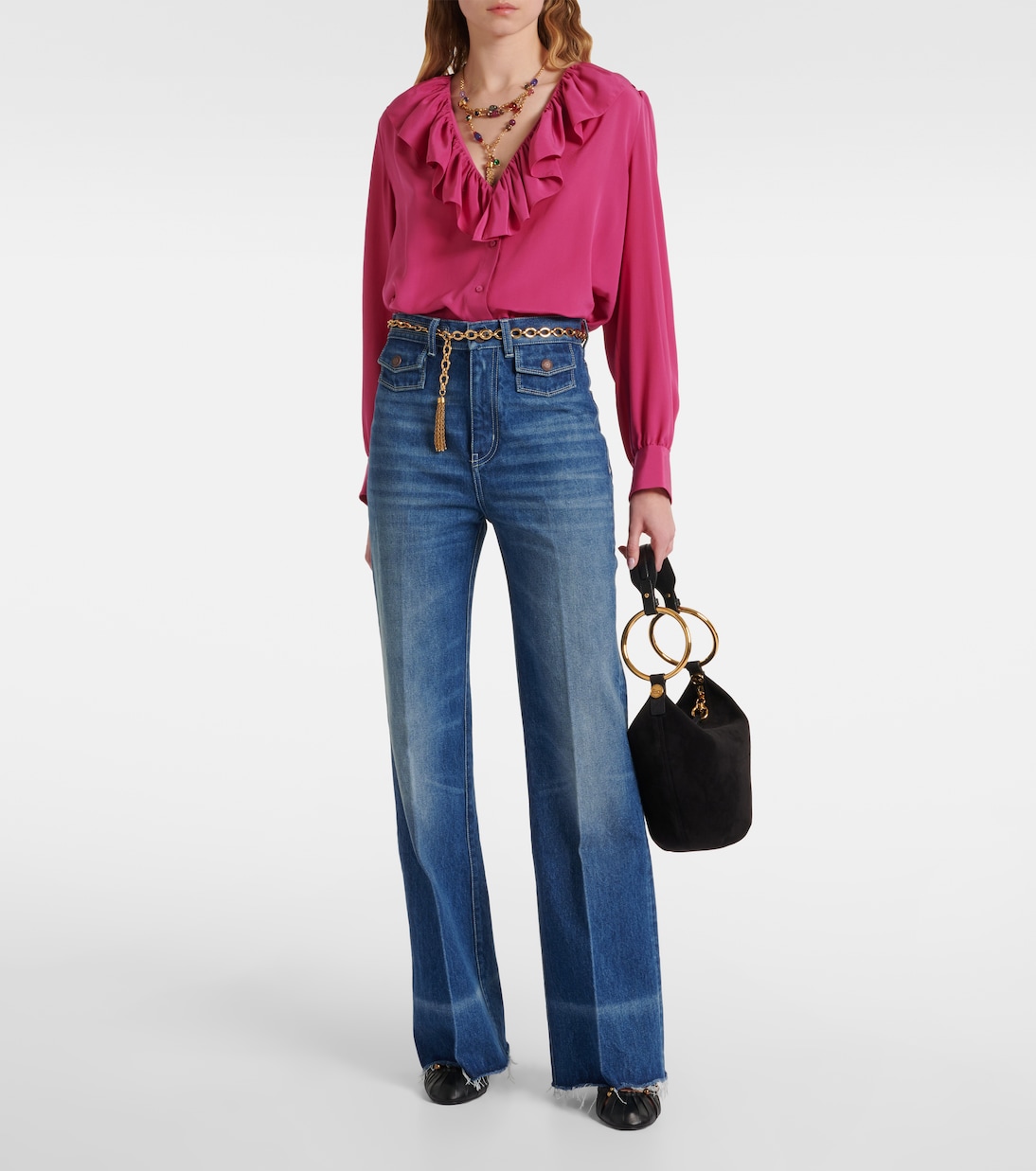 Jeans flared a vita alta | Chloé