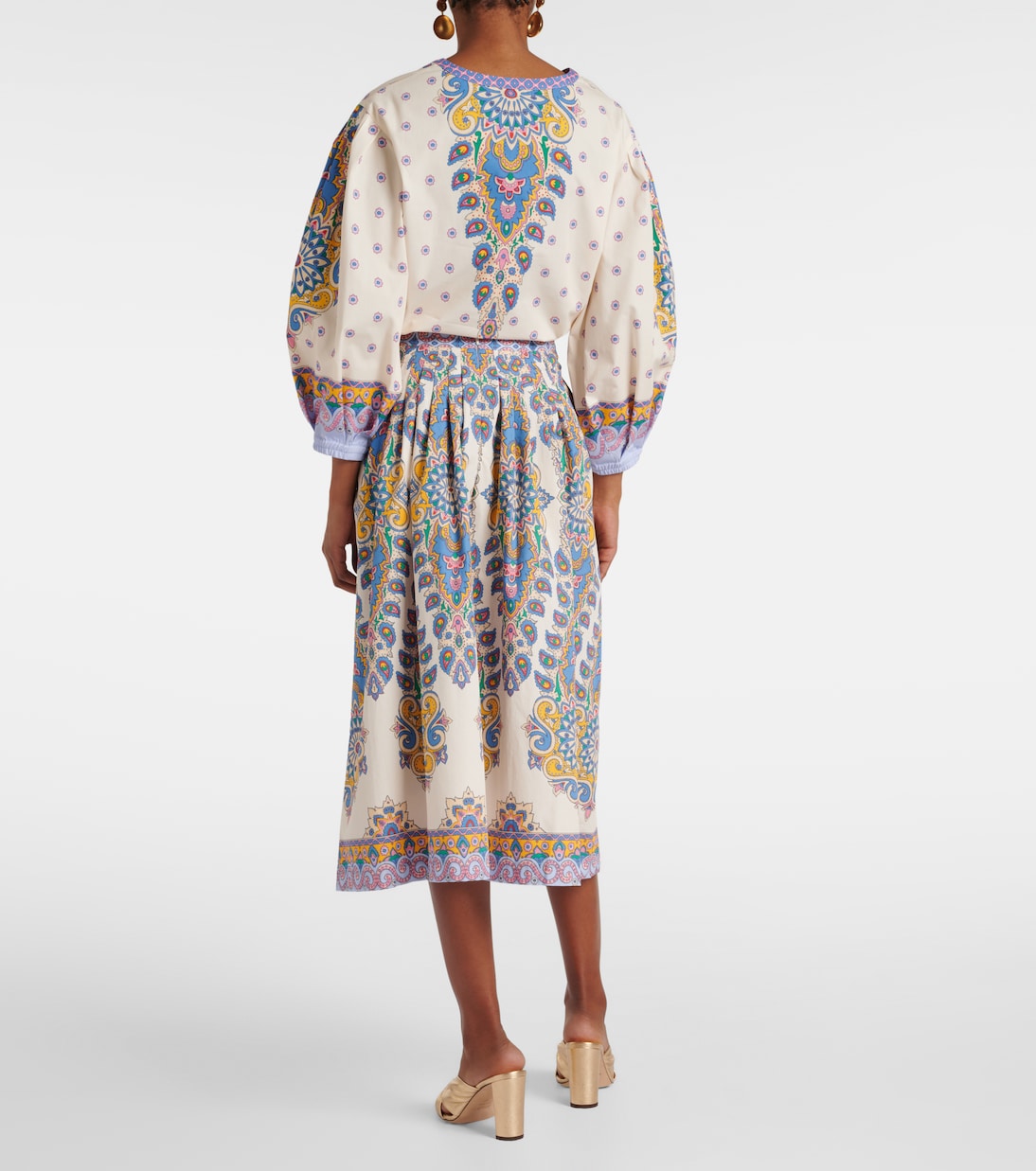 Falda midi de algodón con paisley | Etro