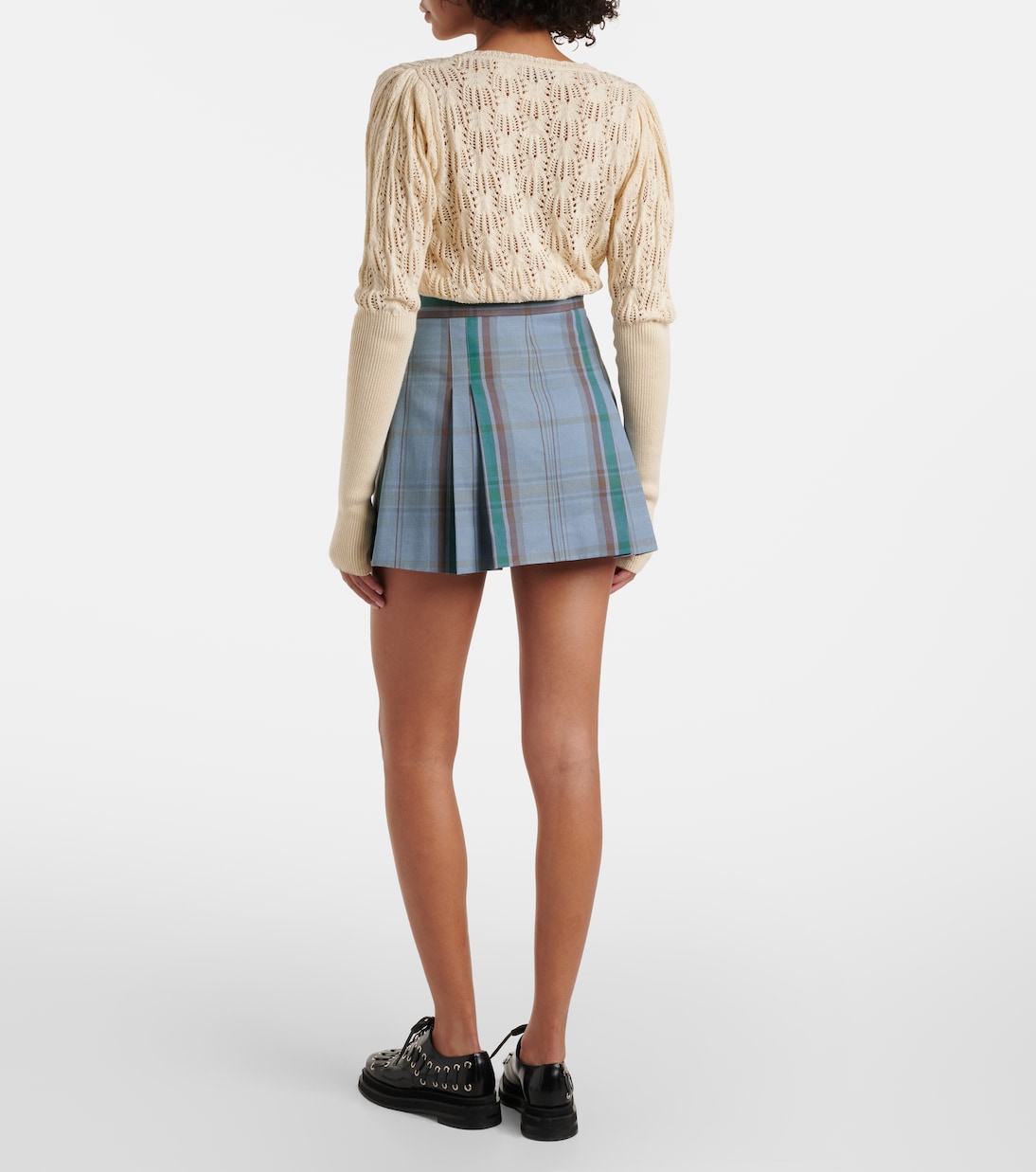 Minifalda Cut Off de algodón y lino con tartán | Vivienne Westwood