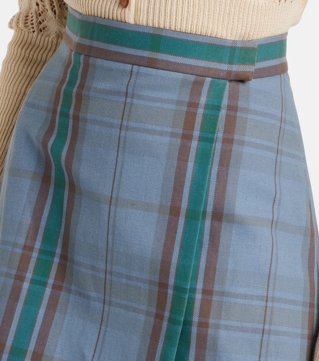Minifalda Cut Off de algodón y lino con tartán | Vivienne Westwood