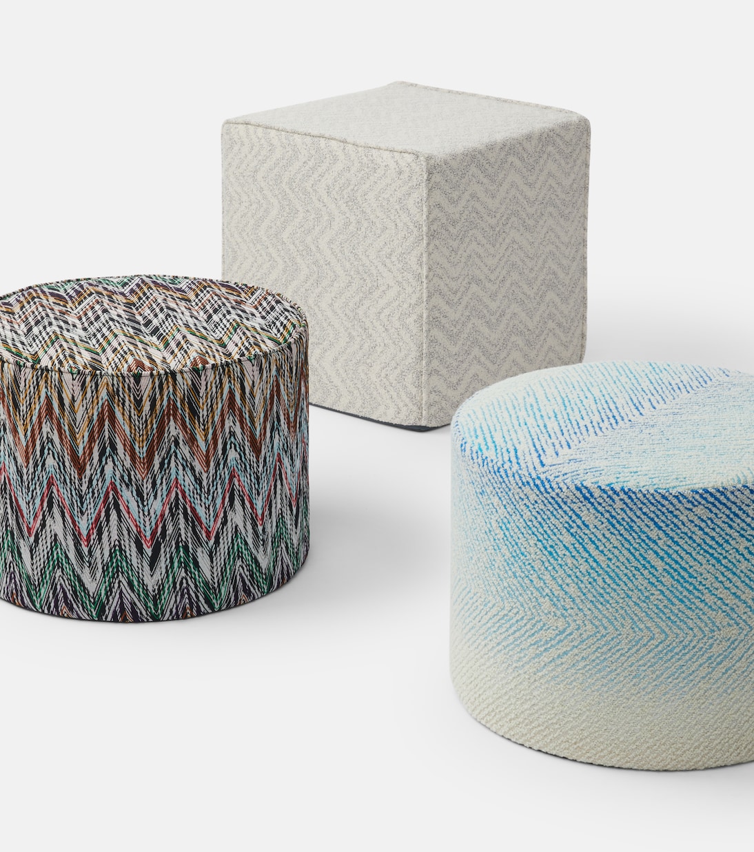 Columbia zigzag jacquard pouf | Missoni