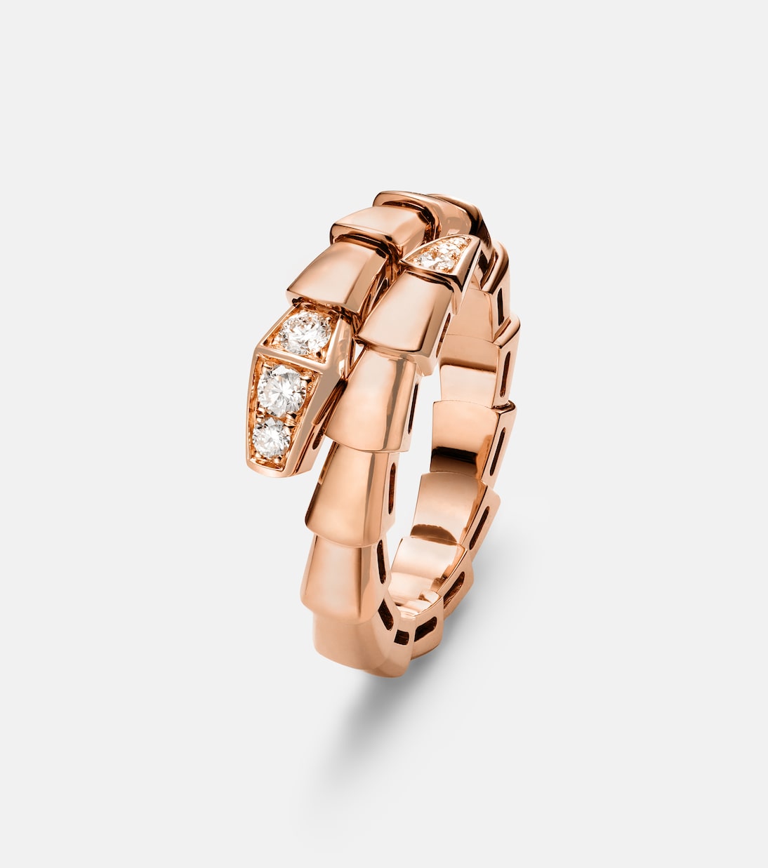 Serpenti Viper 18kt gold ring with diamonds | Bvlgari
